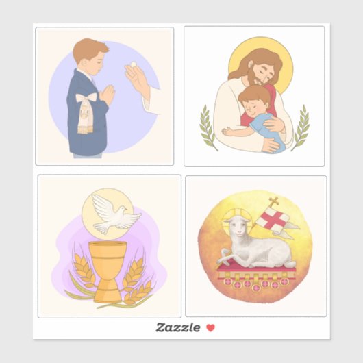 Eerste Heilige Communiesetsticker Sticker (Vel)