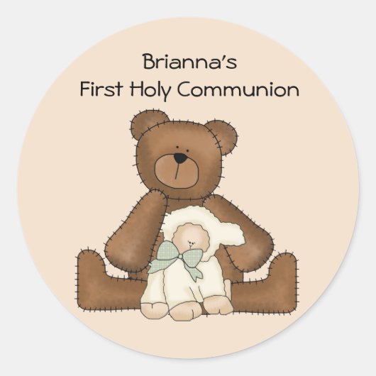 Eerste Heilige Communiesticker Ronde Sticker (Voorkant)