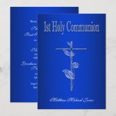 Eerste heilige communiqué blauw wit kaart (Voorkant / Achterkant)