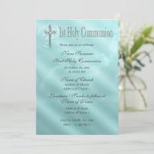 Eerste heilige communiqué blauwe religie kaart (Staand voorkant)