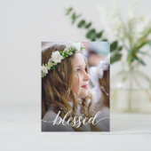 Eerste heilige communiqué Gezegelde foto van de Do Briefkaart (Staand voorkant)