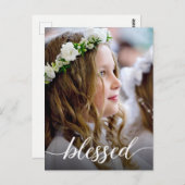 Eerste heilige communiqué Gezegelde foto van de Do Briefkaart (Voorkant / Achterkant)