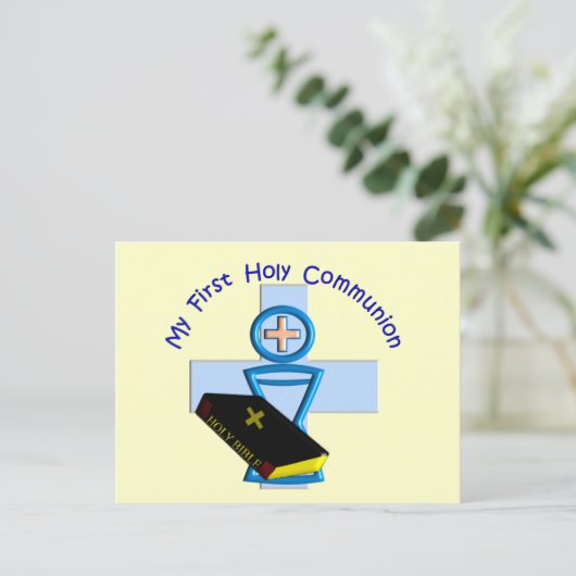 Eerste heilige communiqués voor kinderen briefkaart (Staand voorkant)