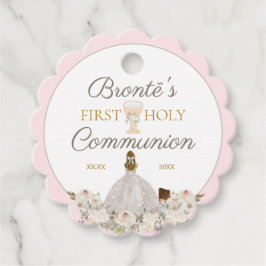 Eerste Heilige Communist Elegant Blush Pink Favor  Bedankjes Labels
