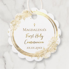 Eerste Heilige Communistische faux glitter Favor T Bedankjes Labels