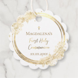 Eerste Heilige Communistische faux glitter Favor T Bedankjes Labels