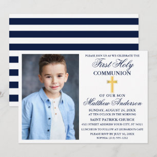 Eerste Heilige Communistische Foto Navy Blue Gold  Kaart