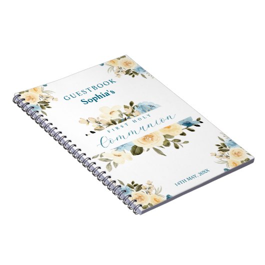 Eerste Heilige Communistische Ivory Blue Flowers G Notitieboek (Rechterzijde)