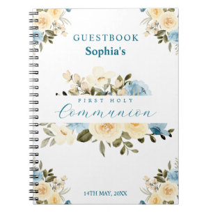 Eerste Heilige Communistische Ivory Blue Flowers G Notitieboek