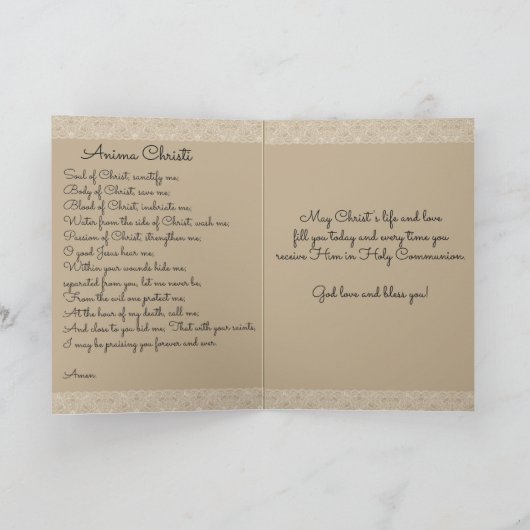 Eerste Heilige Communistische Kaart, gebed en vers Kaart (Binnen)