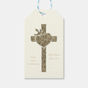 Eerste Heilige Communistische Kruis met Dove en He Cadeaulabel