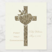 Eerste Heilige Communistische Kruis met Dove en He Wijn Etiket (Enkel label)