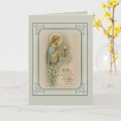 Eerste Heilige Communistische Maagd Mary Eucharist Kaart (Gele Bloem)