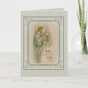 Eerste Heilige Communistische Maagd Mary Eucharist Kaart