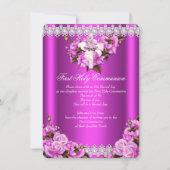 Eerste Heilige Communistische Meisjes Hot Pink Pea Kaart (Voorkant)