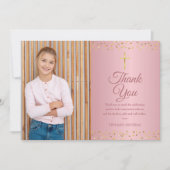 Eerste Heilige Communistische Roos Gold Hearts Bedankkaart (Voorkant)