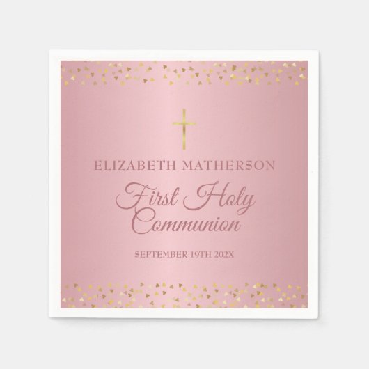 Eerste Heilige Communistische Roos Gold Hearts Servet (Voorkant)