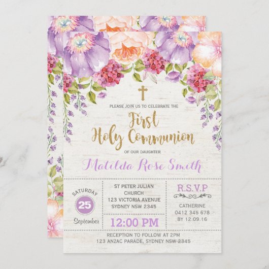 Eerste Heilige Communistische Uitnodiging Paarse g (Voorkant / Achterkant)