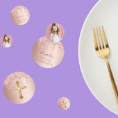 Eerste heilige roos goudglitter foto confetti