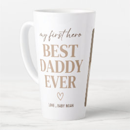 Eerste Held Beste Papa Ooit Moderne Foto Latte Mok