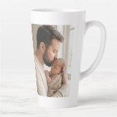 Eerste Held Beste Papa Ooit Moderne Foto Latte Mok (Rechts)