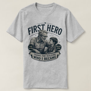 Eerste Held Onvergankelijke Vriend Vaderdag Vintag T-shirt