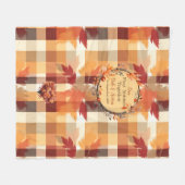 Eerste herfst: Herfst krans en geruite naam & datu Fleece Deken (Voorkant (Horizontaal))