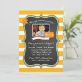Eerste Herfst Little Pumpkin Birthday Invitation Kaart (Staand voorkant)