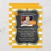 Eerste Herfst Little Pumpkin Birthday Invitation Kaart (Voorkant / Achterkant)