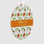 Eerste Herfst Zonneschijn Bladeren Eikel Ontwerp P Ornament (voorkant)