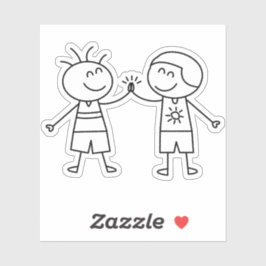 Eerste hobbel high five vrede gelukkige liefde sticker