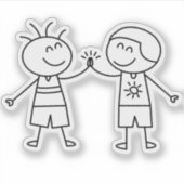 Eerste hobbel high five vrede gelukkige liefde sticker (Voorkant)