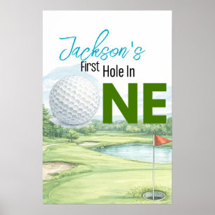 Eerste Hole in One Golf Verjaardags Poster