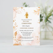 Eerste holle roze communiqué waterverf splash kaart (Staand voorkant)