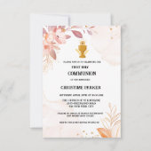 Eerste holle roze communiqué waterverf splash kaart (Voorkant)