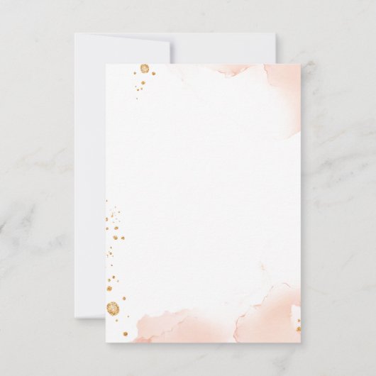 Eerste holle roze communiqué waterverf splash kaart (Achterkant)