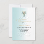 Eerste holy commune waterverf blauwe splash kaart (Voorkant)