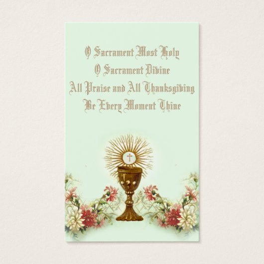EERSTE HOLY COMMUNION EUCHARIST PRAYER HOLY KAART (Voorkant)