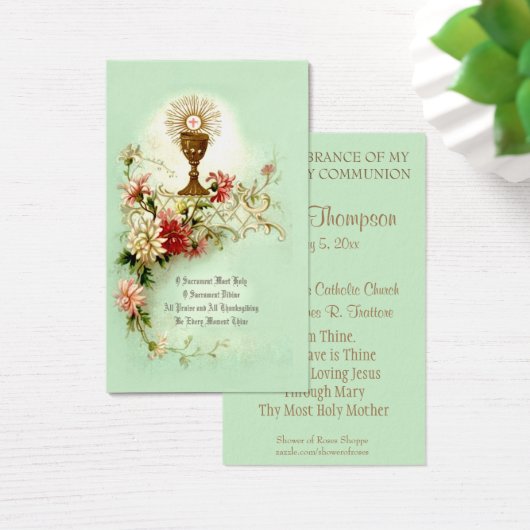 EERSTE HOLY COMMUNION EUCHARIST PRAYER HOLY KAART (Bureau)