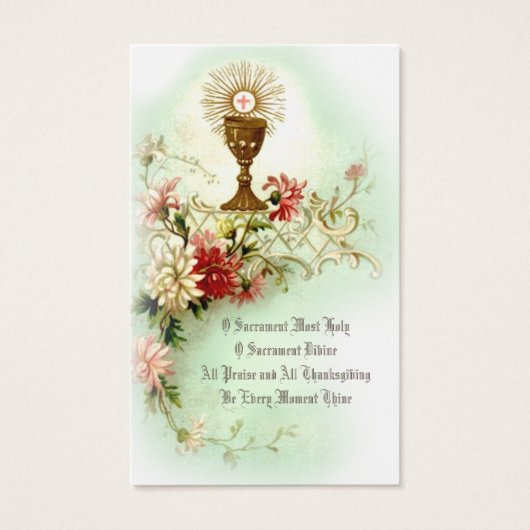 EERSTE HOLY COMMUNION EUCHARIST PRAYER HOLY KAART (Voorkant)