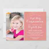 EERSTE HOLY COMMUNION mini gold confetti schattig  Kaart (Voorkant)