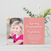 EERSTE HOLY COMMUNION mini gold confetti schattig  Kaart (Staand voorkant)