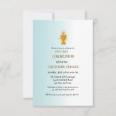 Eerste holy communiqué blauwe waterverf splash kaart (Voorkant)