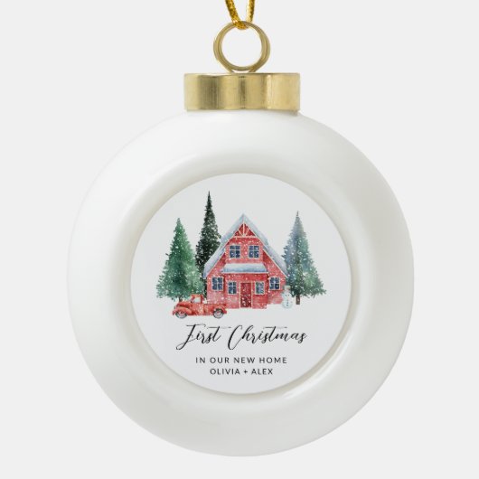 Eerste Home Gepersonaliseerd Ornament Nieuw Home G (Voorkant)