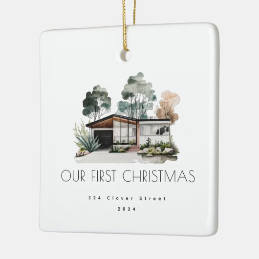 Eerste Home Mid-Century Modern Kerst Ornament (Links)