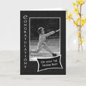 Eerste Home Run - Gefeliciteerd Kaart (Gele Bloem)