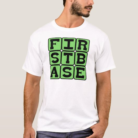 Eerste honk, honkbalpositie t-shirt (Voorkant)