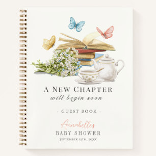 Eerste hoofdstuk Boek Theeset Baby shower Gastboek