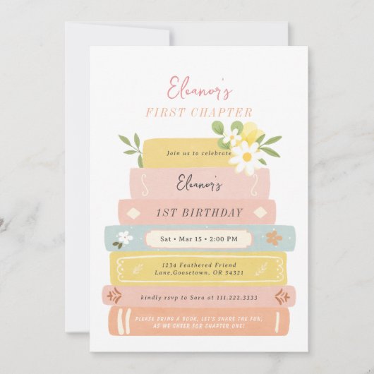 Eerste hoofdstuk Storybook Verjaardag Uitnodiging (Voorkant)