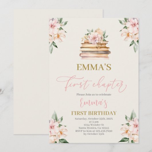 Eerste hoofdstuk verjaardag kaart (Voorkant / Achterkant)